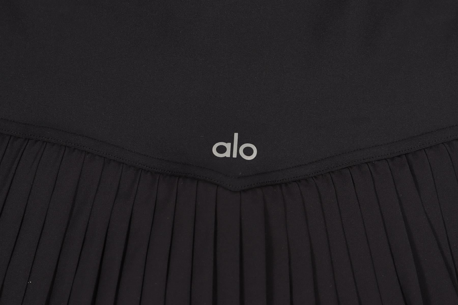 ALO YOGA BLACK TENNIS SKIRT XSMALL