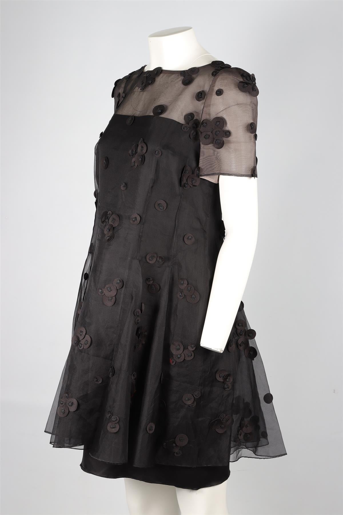 JACQUES AZAGURY BLACK SILK DRESS UK 14