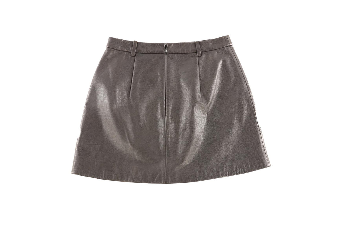 SELF-PORTRAIT BLACK LEATHER MINI SKIRT UK 8