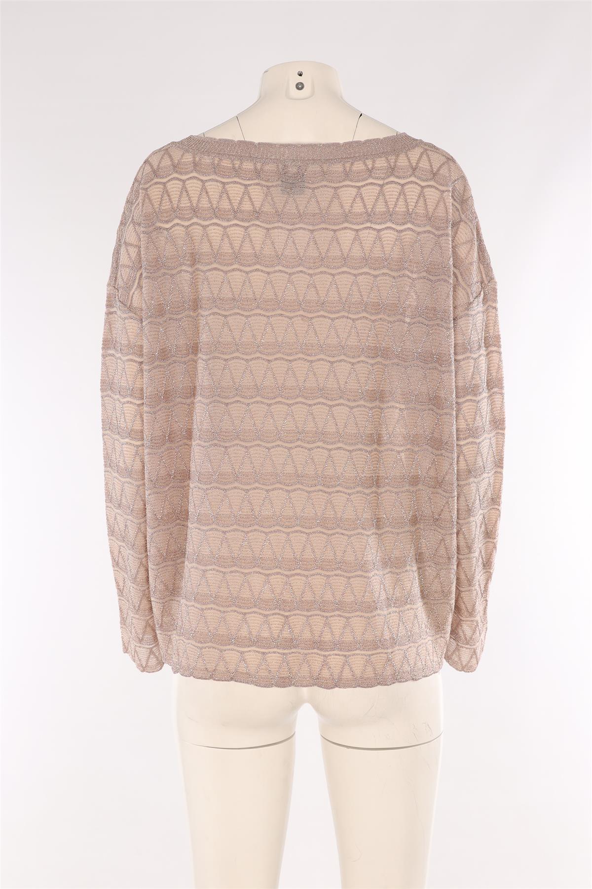 M MISSONI TAUPE CROCHET SWEATER MEDIUM