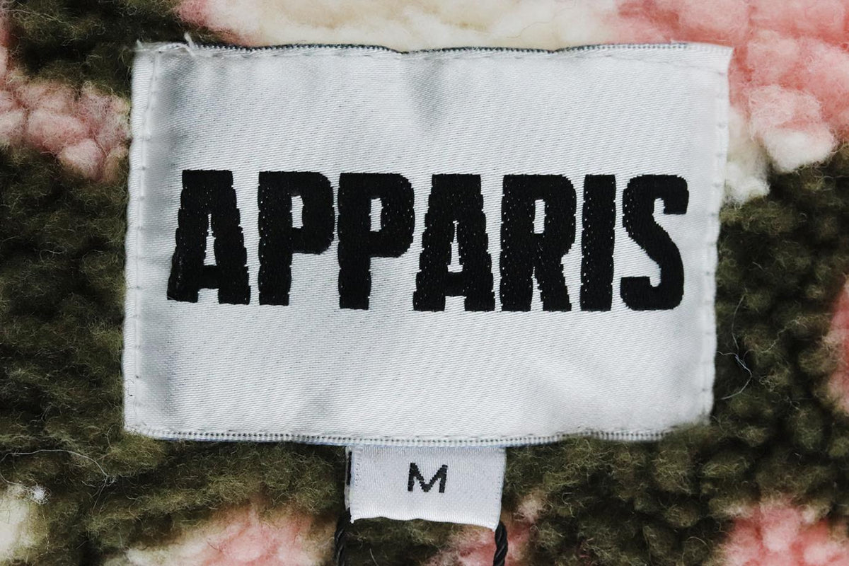APPARIS CAMOUFLAGE PRINT FAUX SHEARLING JACKET MEDIUM