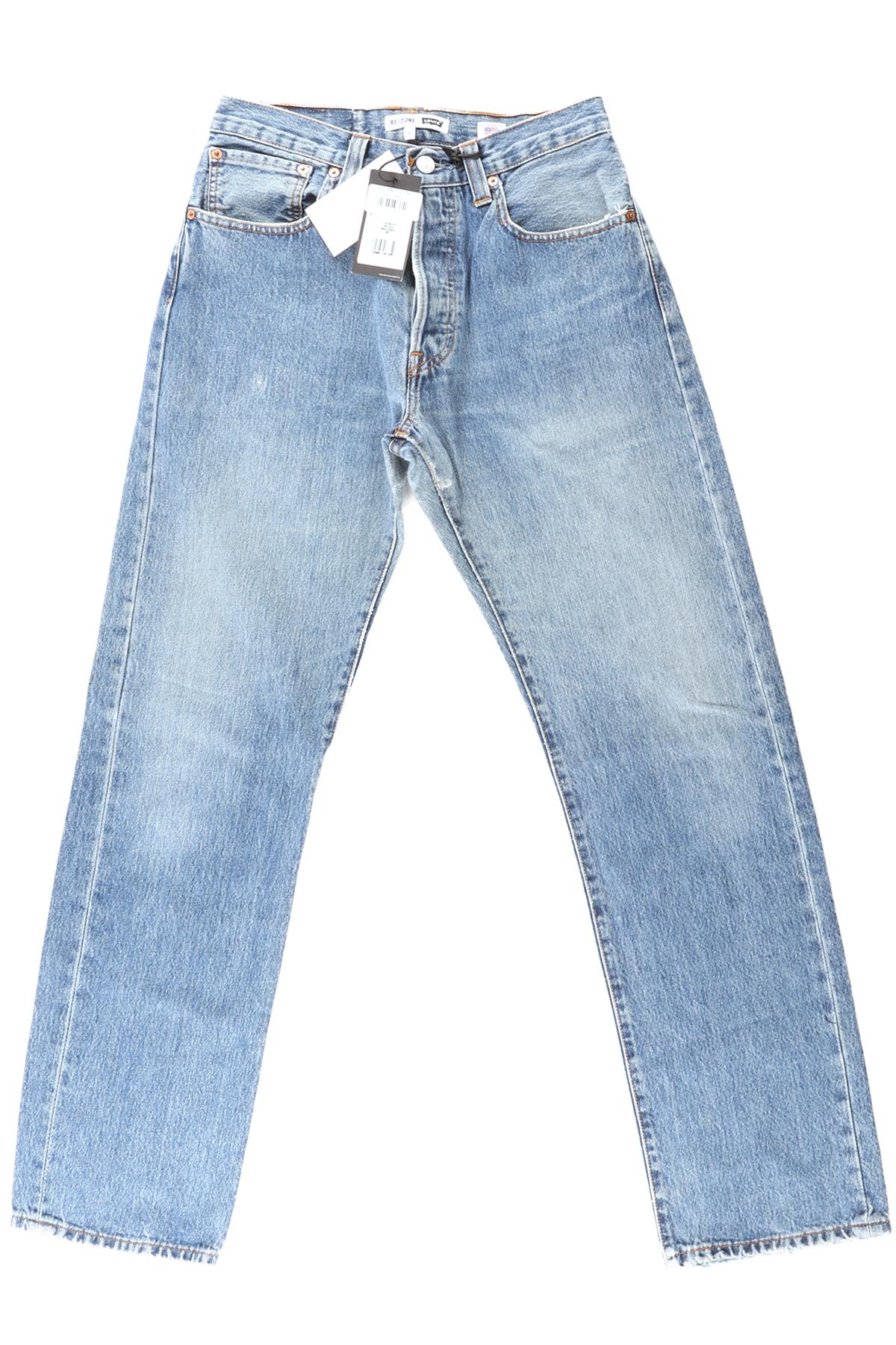 RE/DONE + LEVI'S BLUE HIGH RISE STRAIGHT LEG JEANS W25 UK 6/8