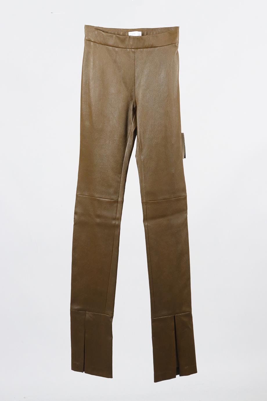 ROSETTA GETTY LEATHER FLARED PANTS US 0 UK 4