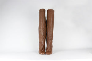 ISABEL MARANT BROWN LEATHER KNEE HIGH BOOTS EU 41 UK 8 US 11