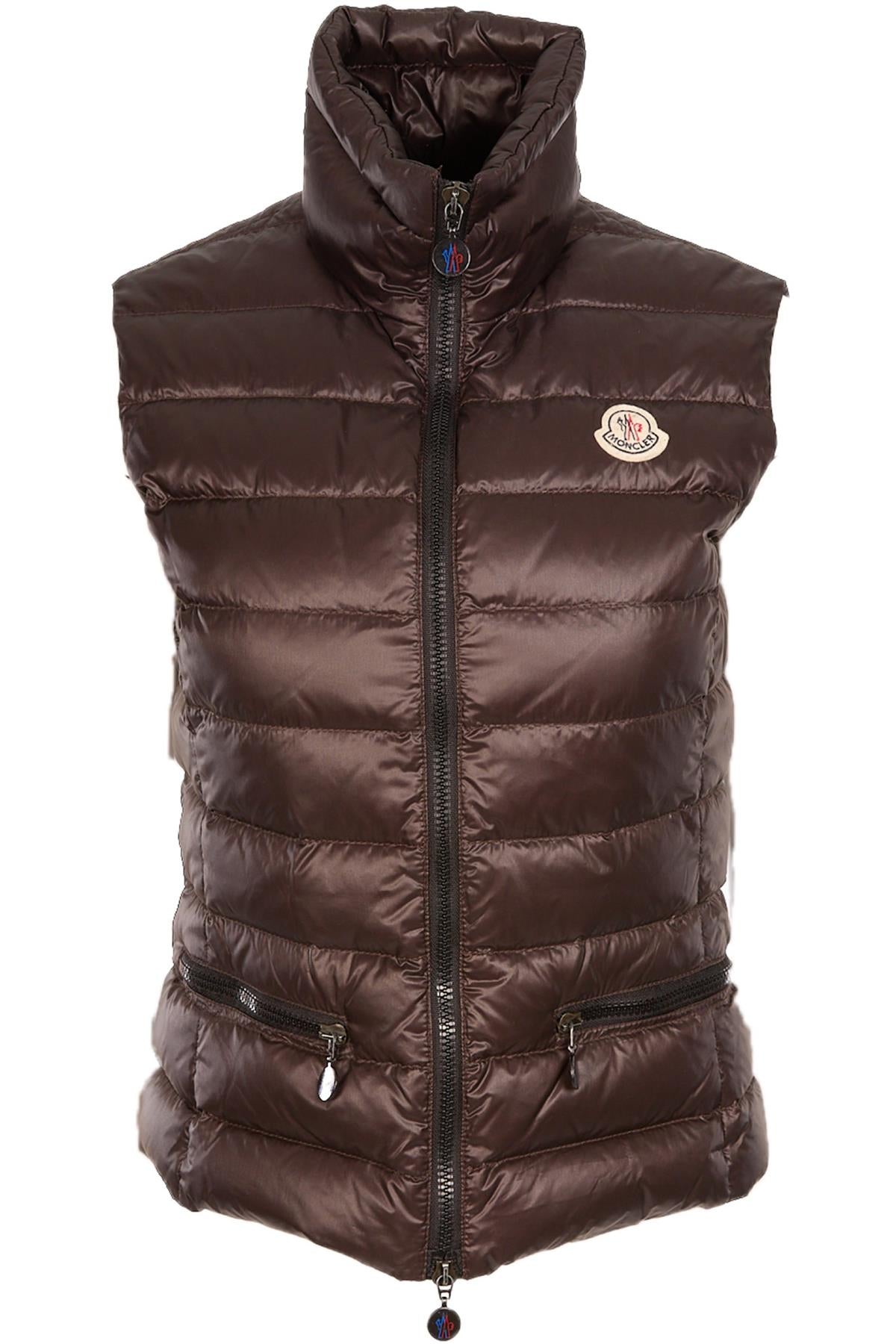 MONCLER BROWN PADDED DOWN GILET 1 UK 8