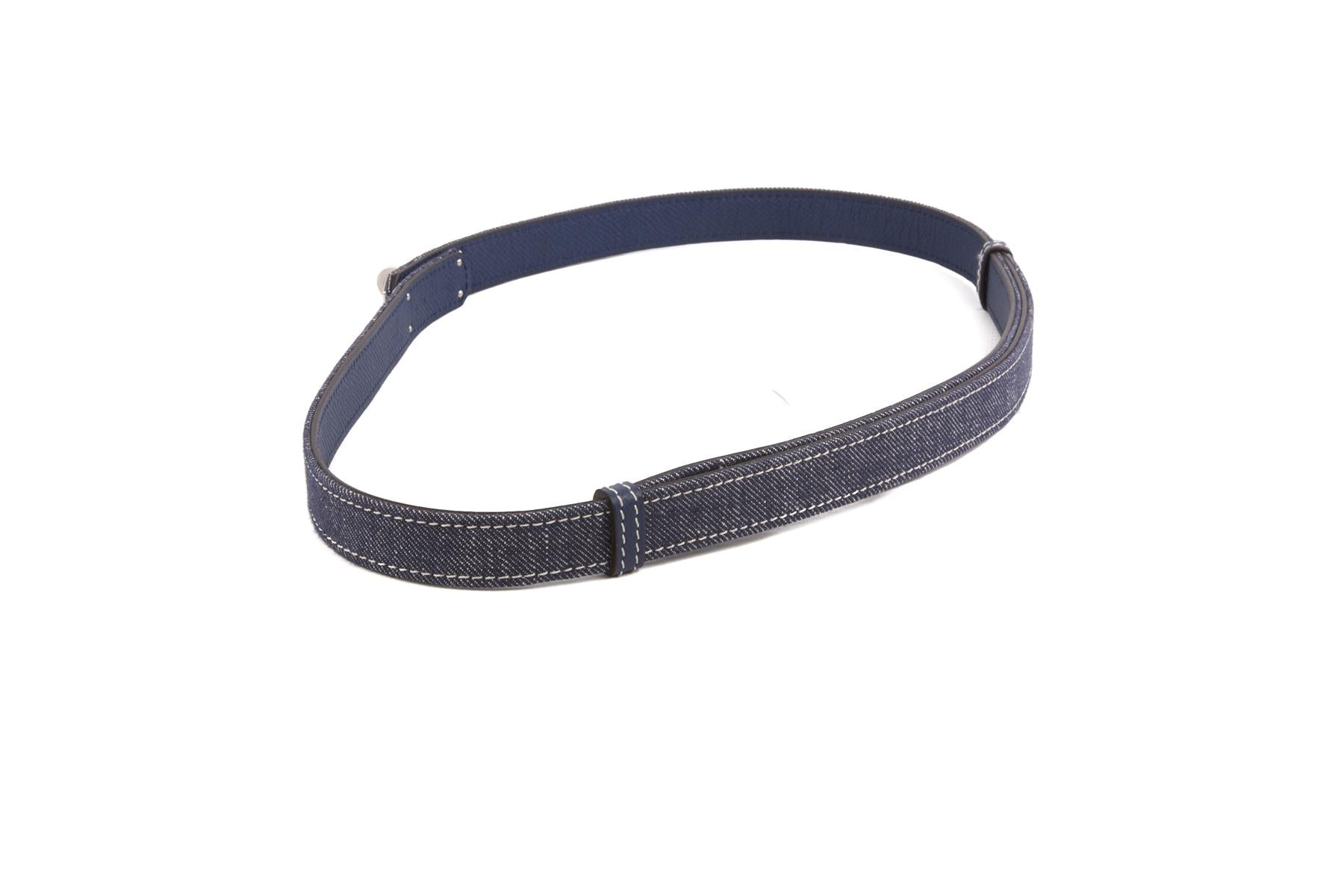 HERMÈS BLUE 2024 KELLY 18 MM DENIM WAIST BELT