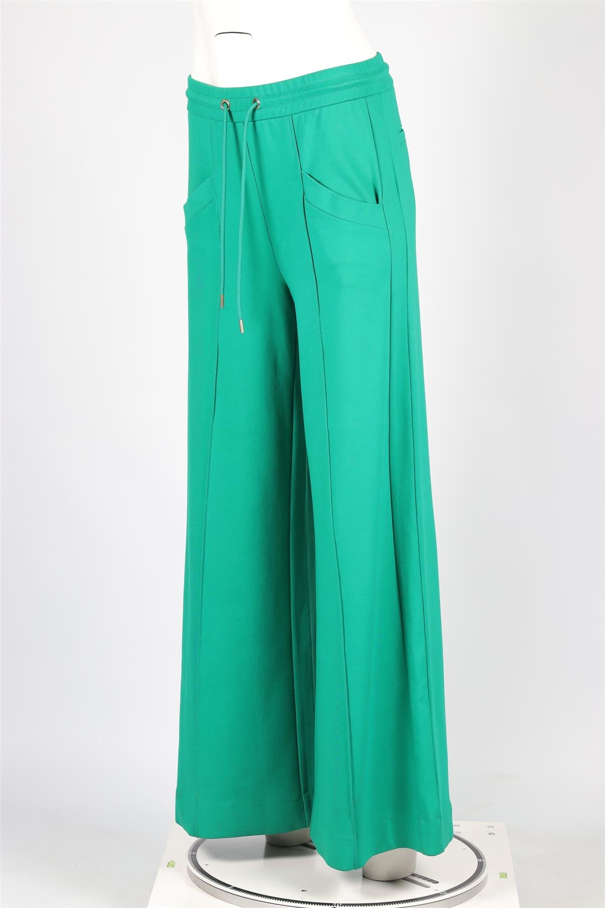 ME+EM GREEN JERSEY WIDE LEG PANTS UK 8