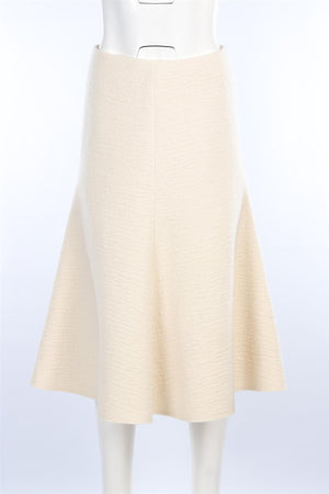 CHLOÉ CREAM WOOL MIDI SKIRT FR 36 UK 8