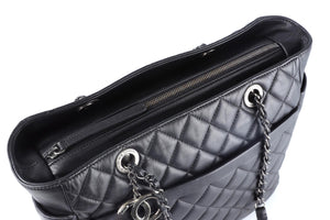 CHANEL BLACK 2014 SMALL QUILTED LEATHER TOTE BAG