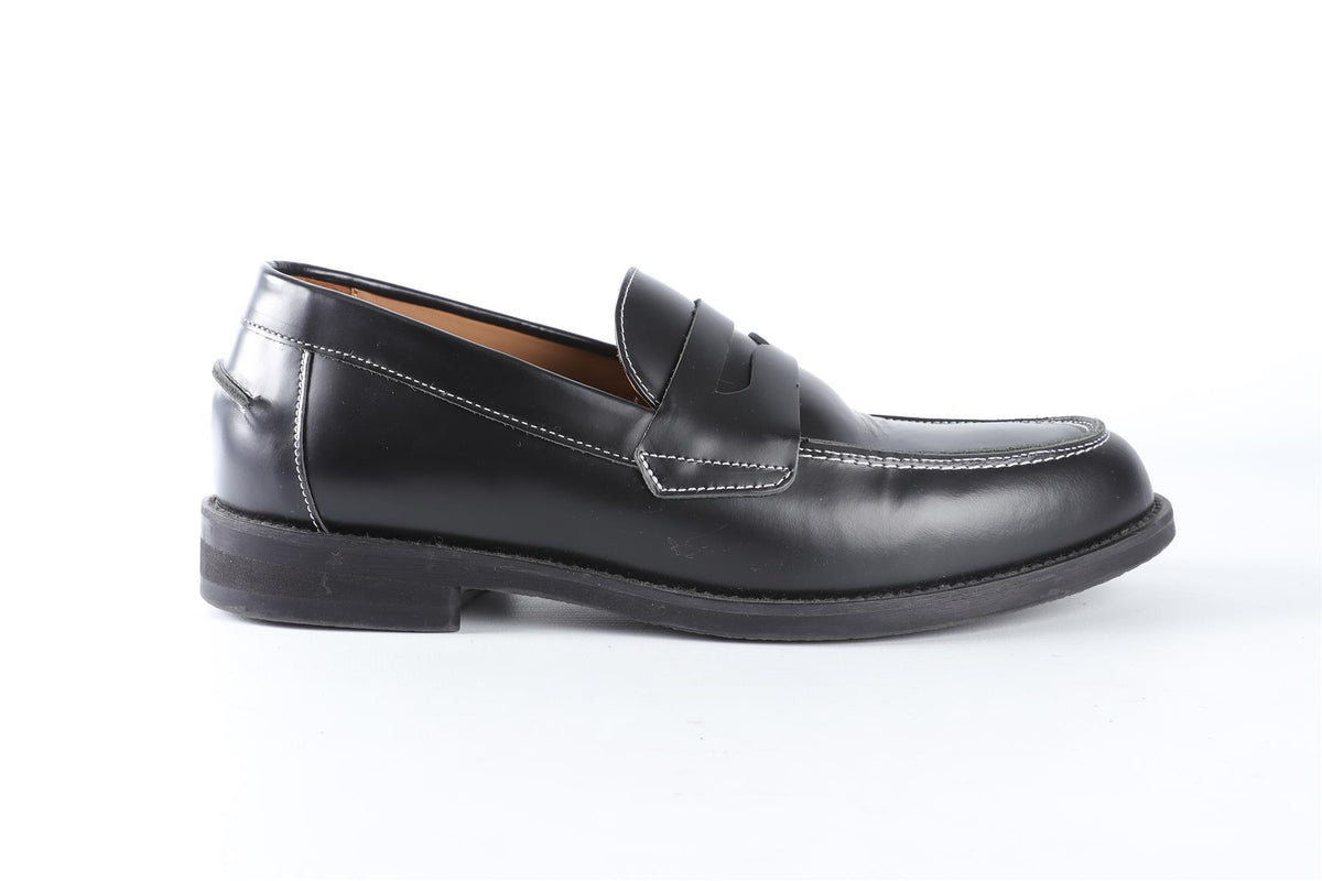 DUKE + DEXTER BLACK MEN'S LEATHER LOAFERS UK 9 EU 43 US 10