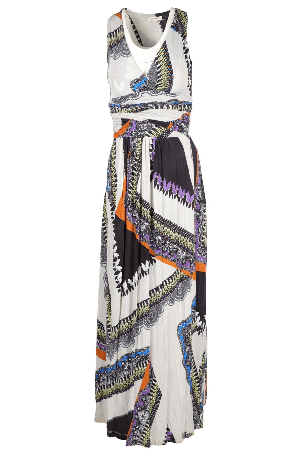 ETRO MULTI JERSEY MAXI DRESS IT 38 UK 6