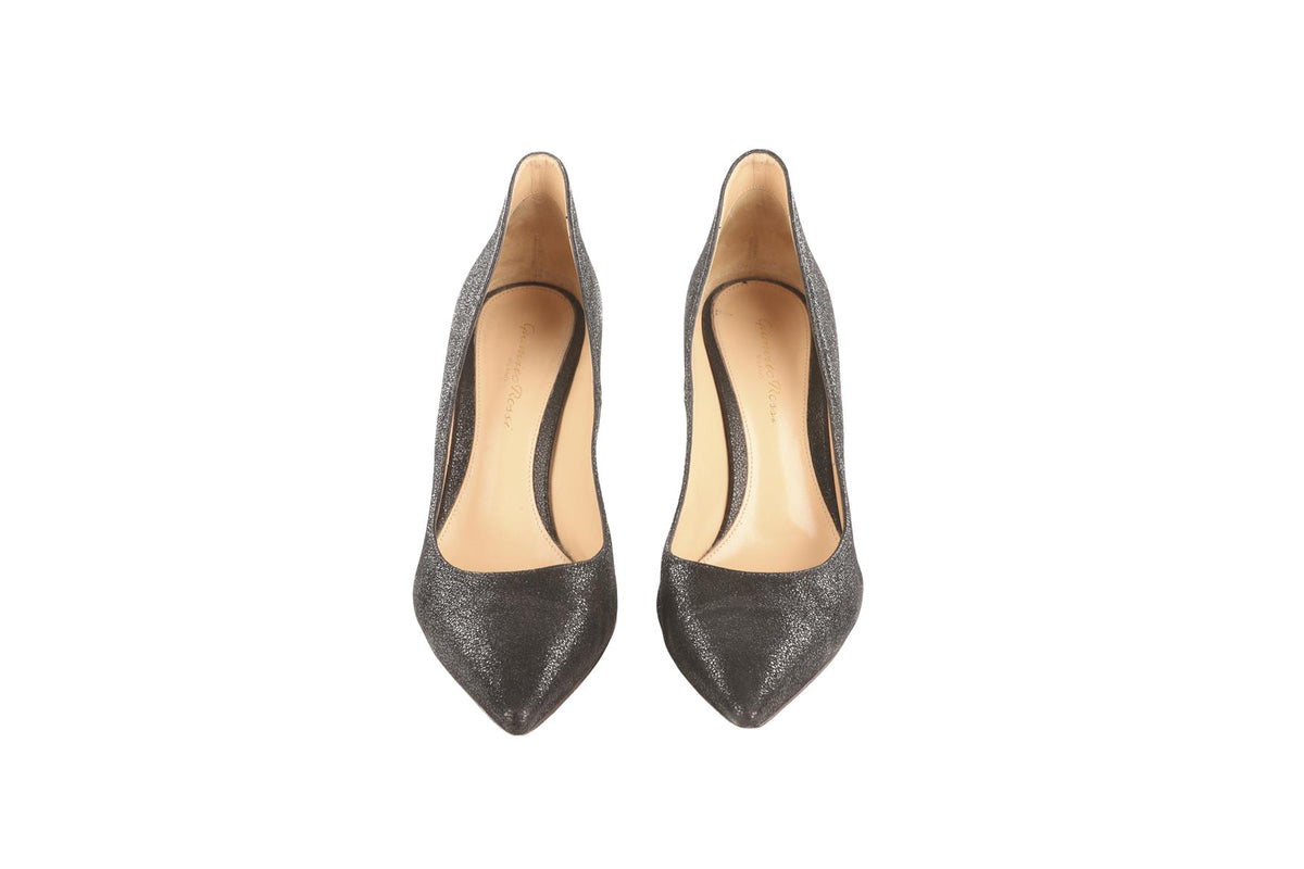 GIANVITO ROSSI BLACK SUEDE PUMPS EU 38 UK 5 US 8