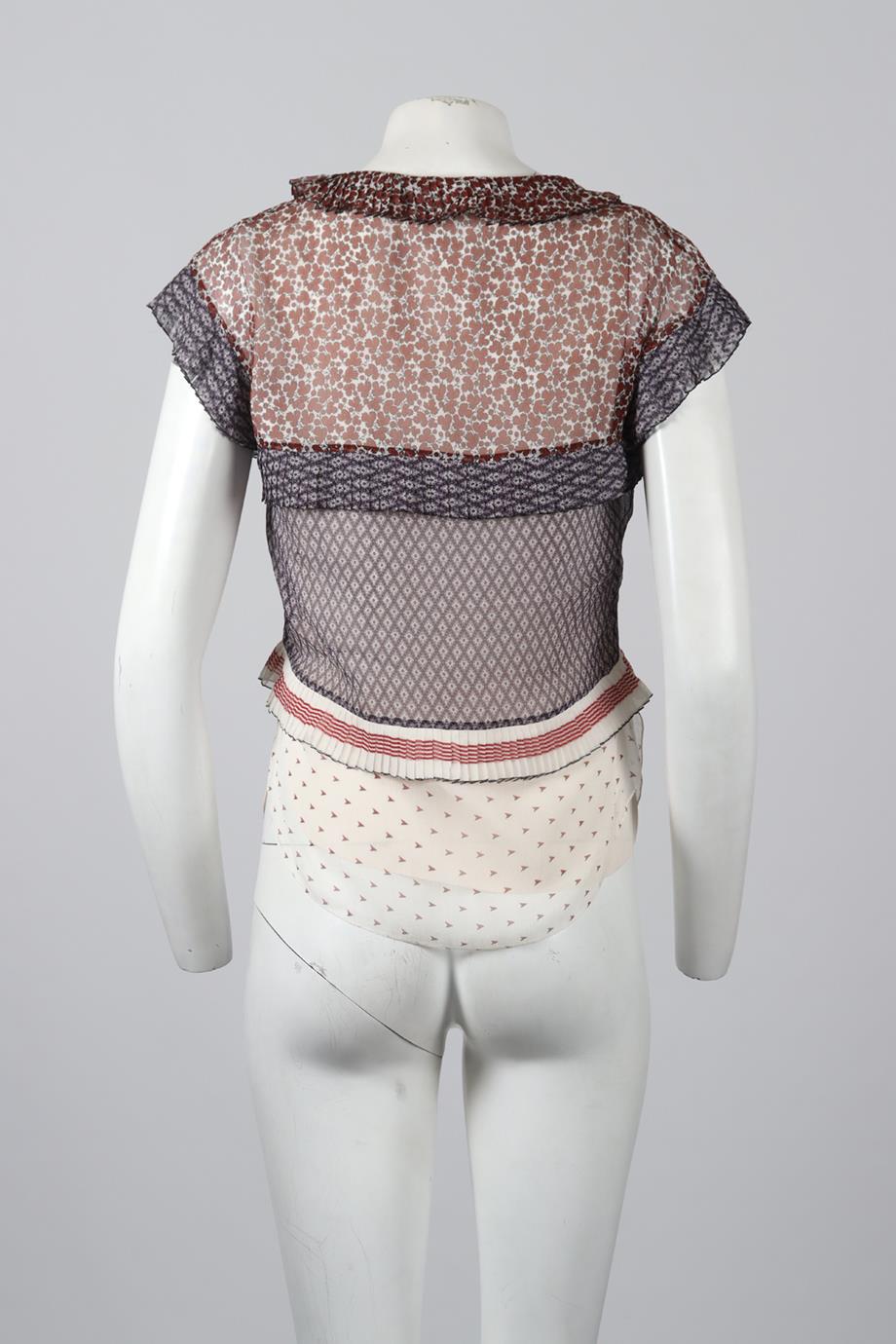 CHLOÉ PRINTED SILK TOP FR 36 UK 8