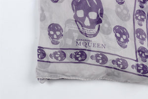 ALEXANDER MCQUEEN PURPLE SILK SCARF ONE SIZE