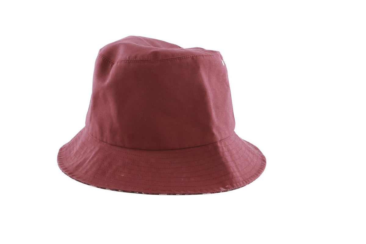 CHRISTIAN DIOR BURGUNDY TEDDY-D COTTON BUCKET HAT 57CM