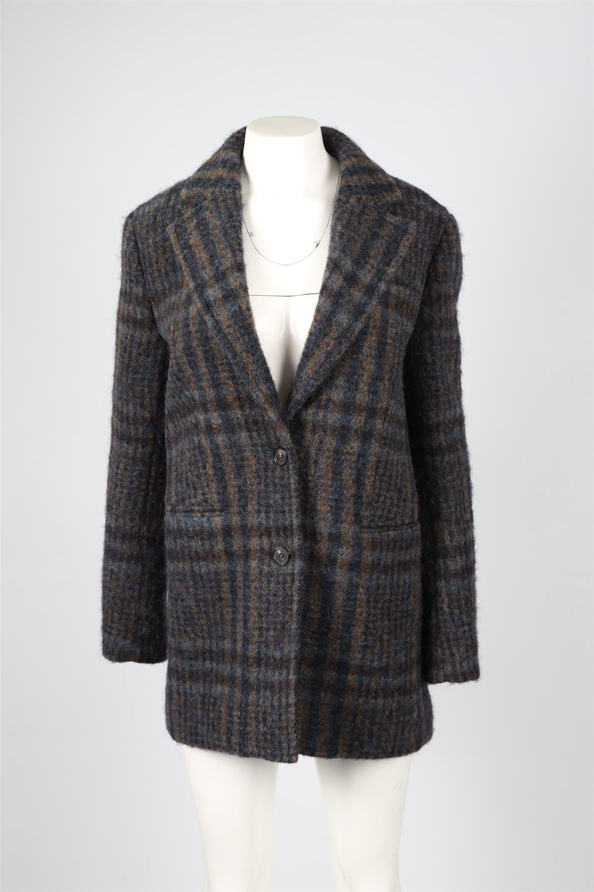 VVB VICTORIA BECKHAM NAVY WOOL BLEND COAT UK 4