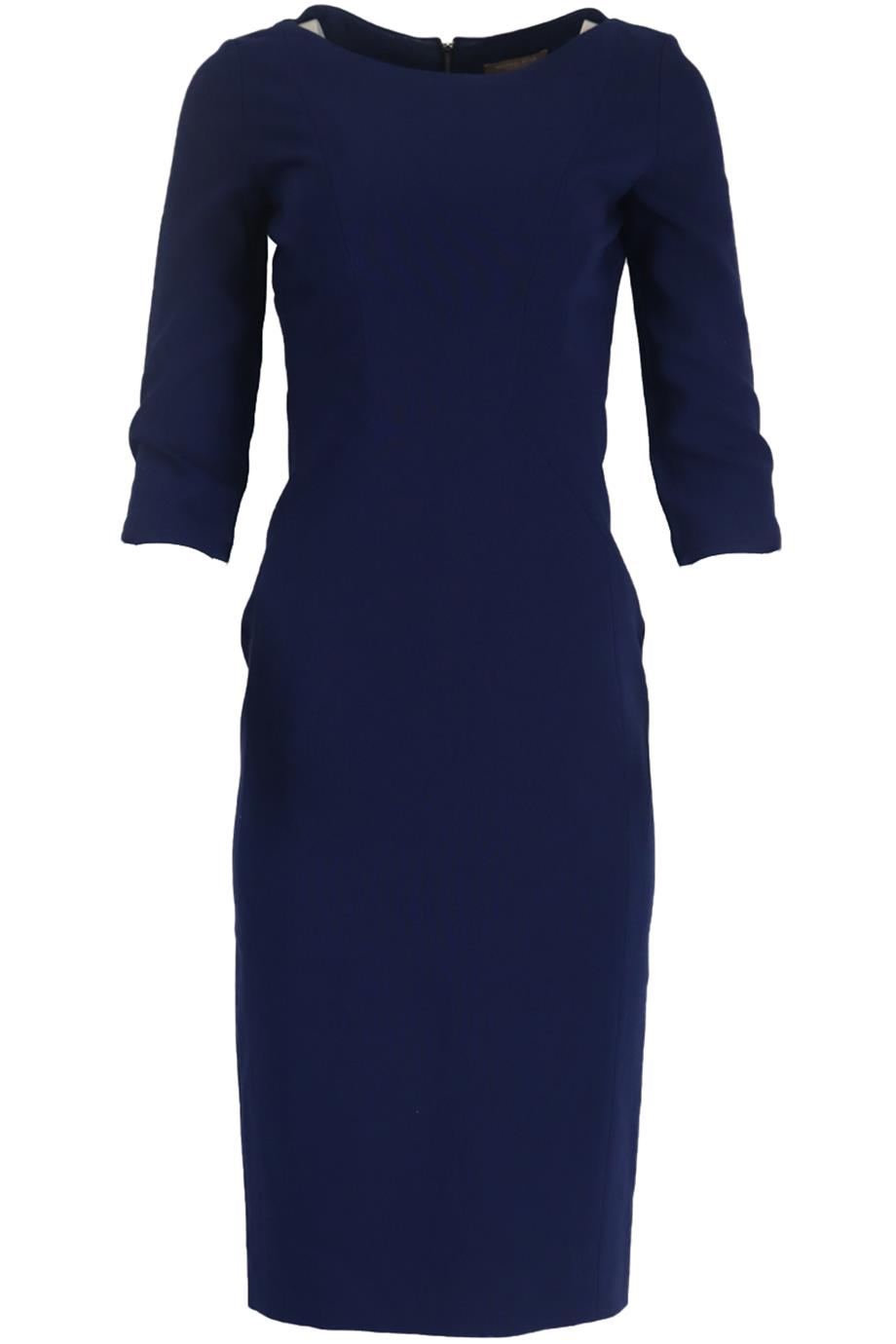 MICHAEL KORS COLLECTION STRETCH WOOL CREPE MIDI DRESS US 4 UK 8