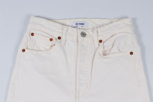 RE/DONE CREAM HIGH RISE STRAIGHT LEG JEANS W24 UK 6