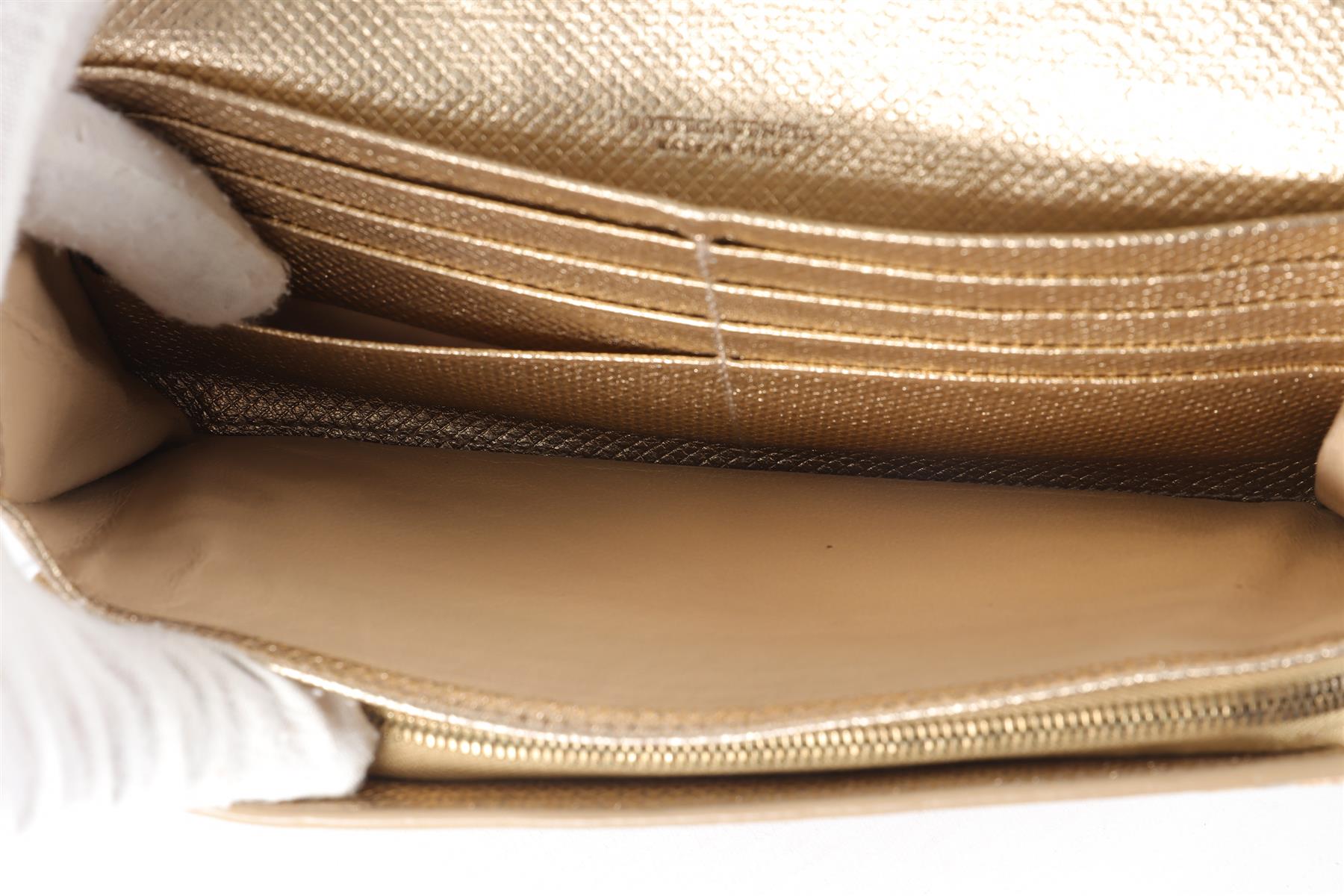 BOTTEGA VENETA GOLD INTRECCIATO LEATHER WALLET