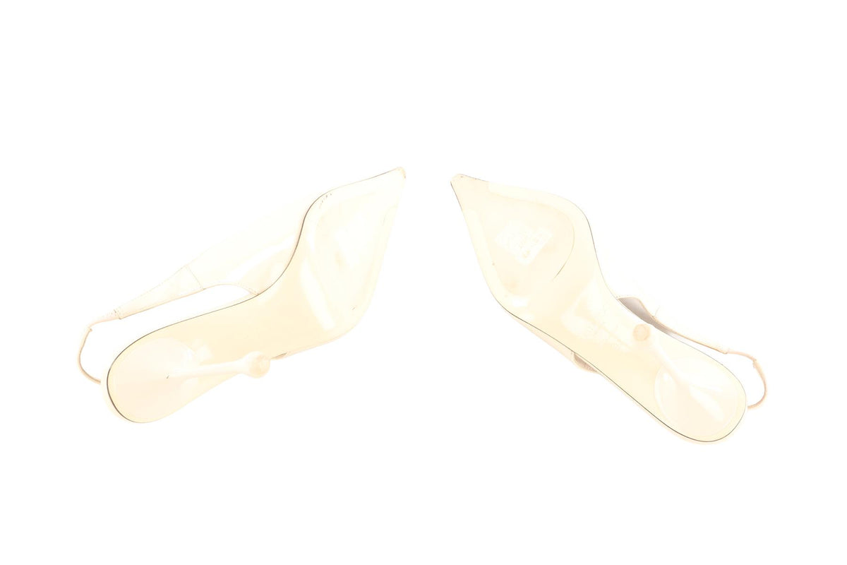 JIMMY CHOO IVORY ISA PATENT LEATHER PUMPS EU 37 UK 4 US 7