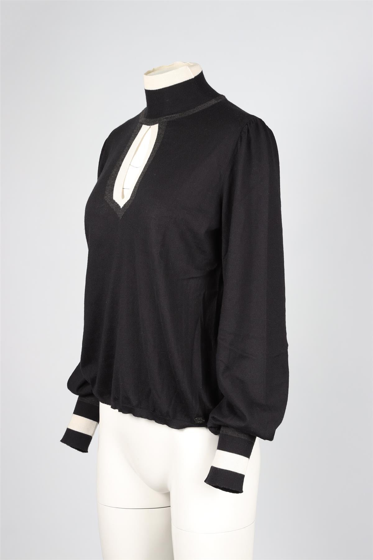 CHANEL BLACK 2006 CASHMERE BLEND SWEATER FR 44 UK 16