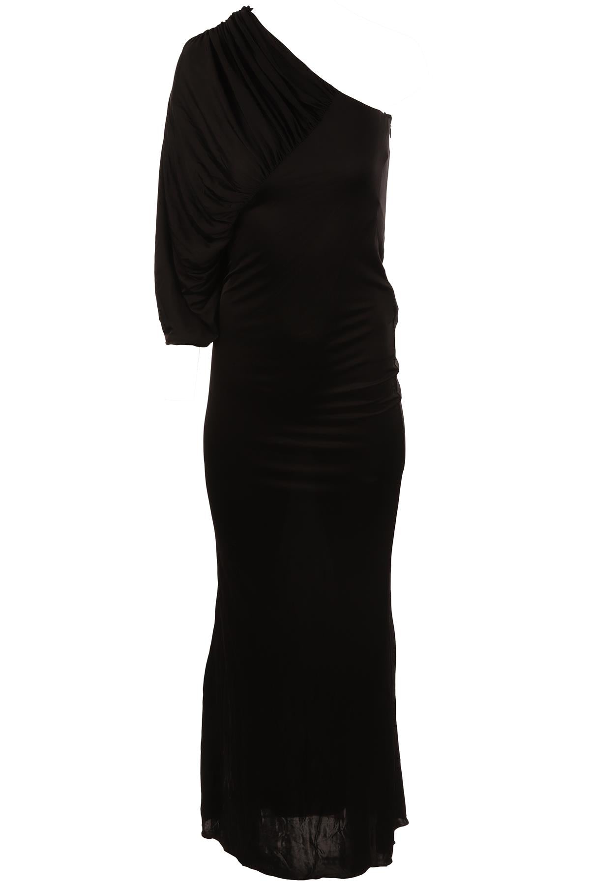 SAINT LAURENT BLACK JERSEY MAXI DRESS FR 38 UK 10