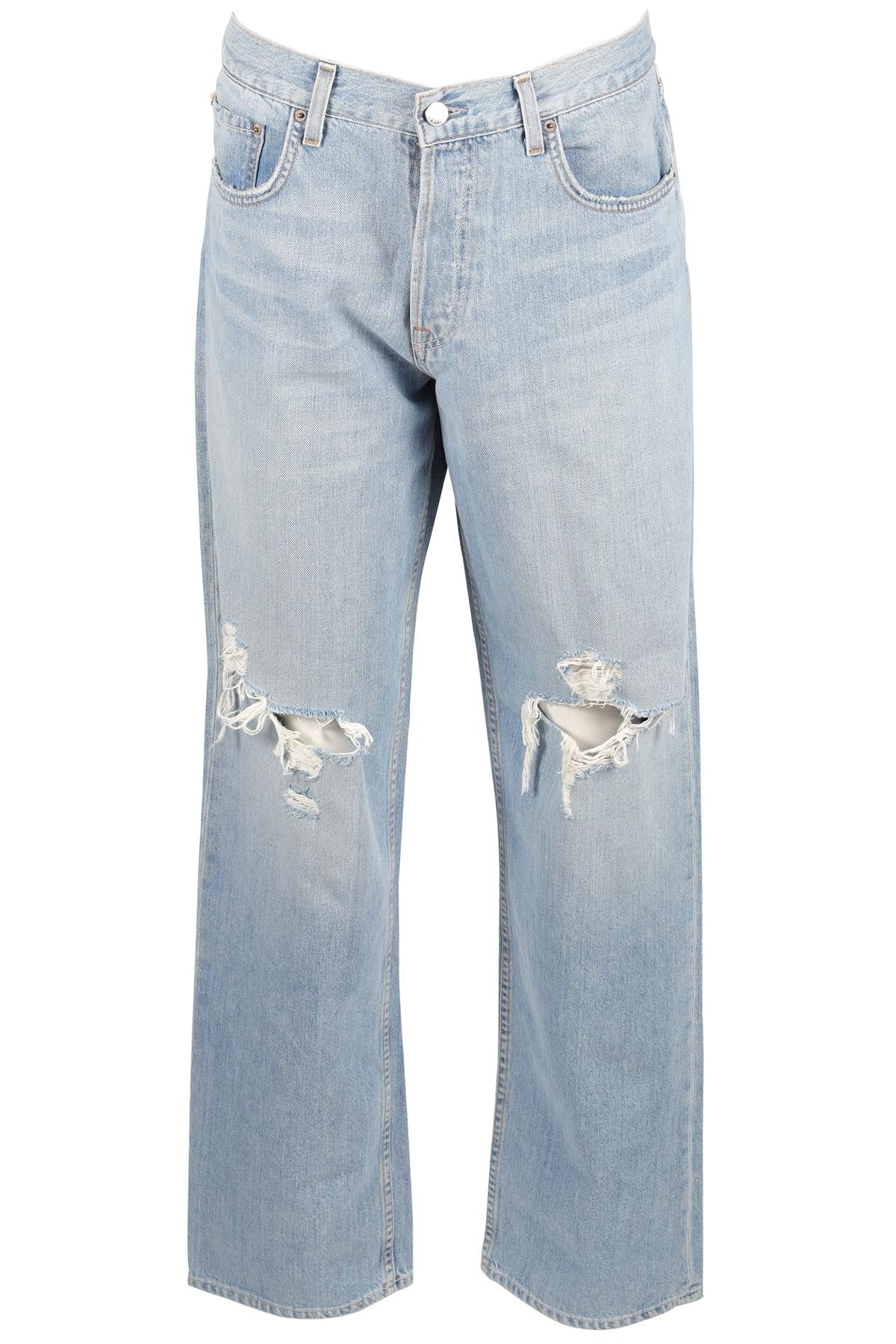GRLFRND BLUE HIGH RISE STRAIGHT LEG JEANS W27 UK 8-10