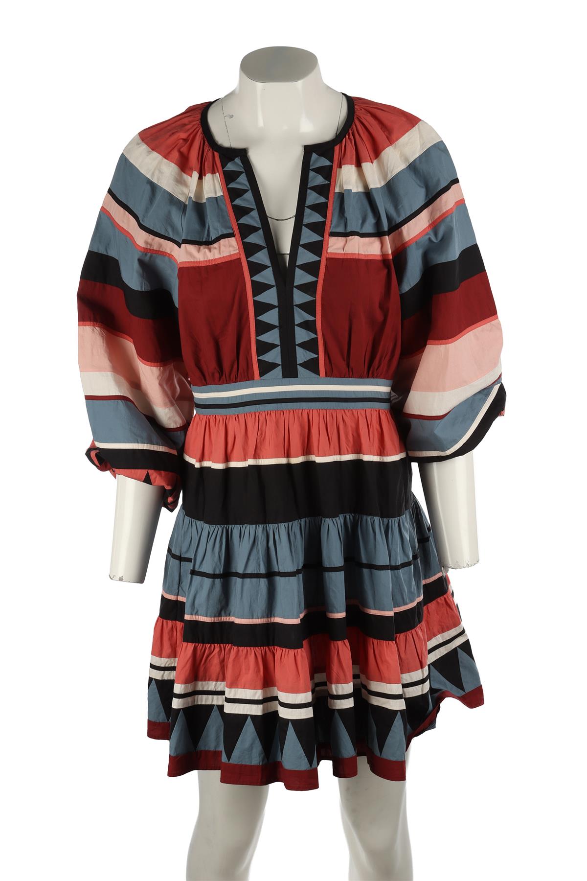 ULLA JOHNSON MULTI COTTON MINI DRESS US 4 UK 8 FR 36