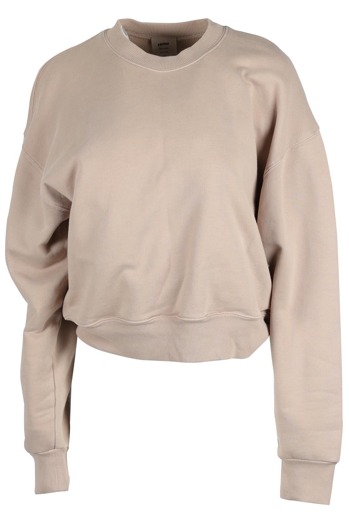 SKIMS TAUPE COTTON SWEATSHIRT MEDIUM