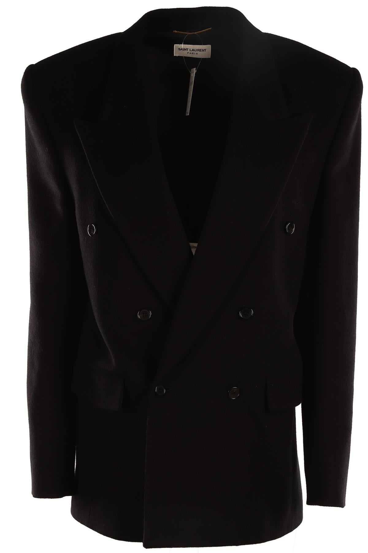 SAINT LAURENT BLACK WOOL BLAZER FR 40 UK 12