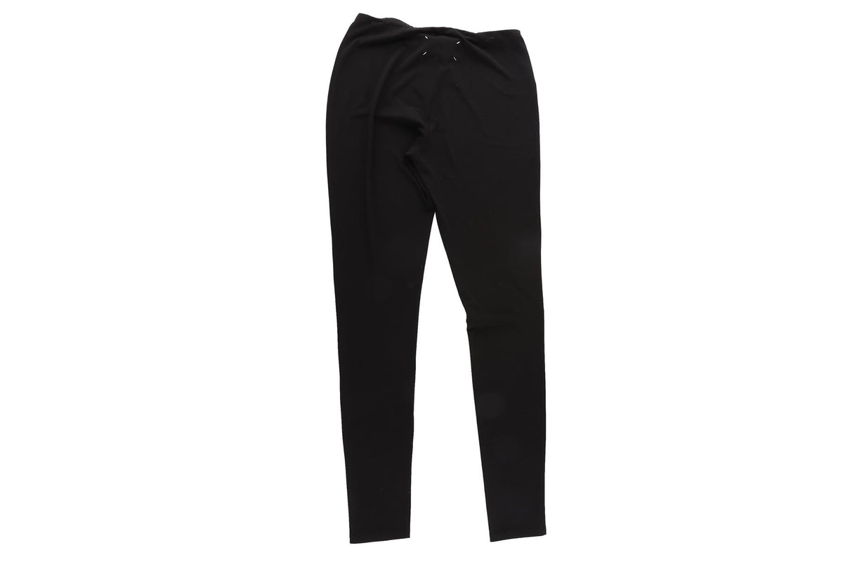 MAISON MARGIELA BLACK CREPE LEGGINGS FR 38 UK 10