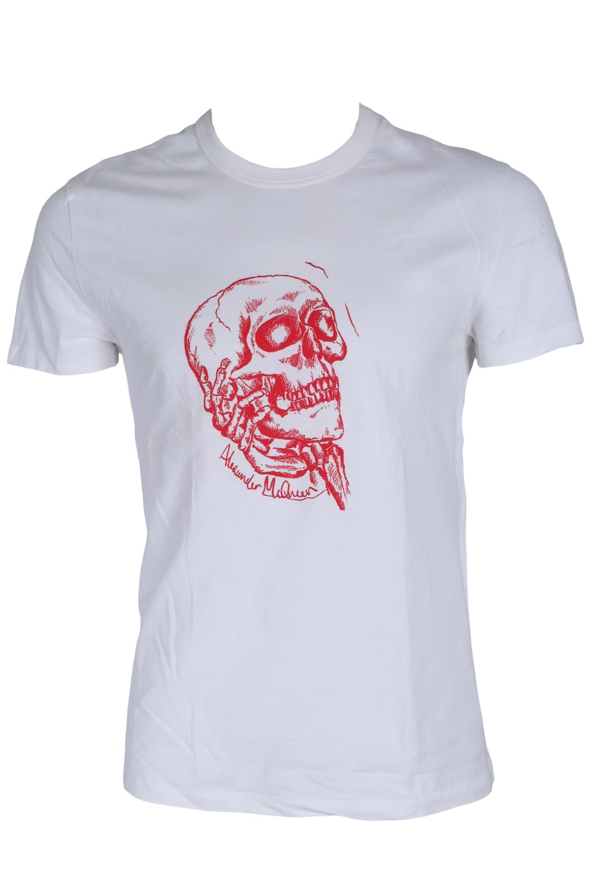 ALEXANDER MCQUEEN WHITE MEN'S COTTON T-SHIRT SMALL