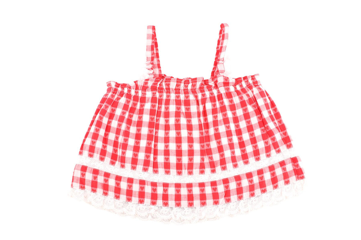 LOVESHACKFANCY RED KIDS GIRLS TOP 5-6 YEARS