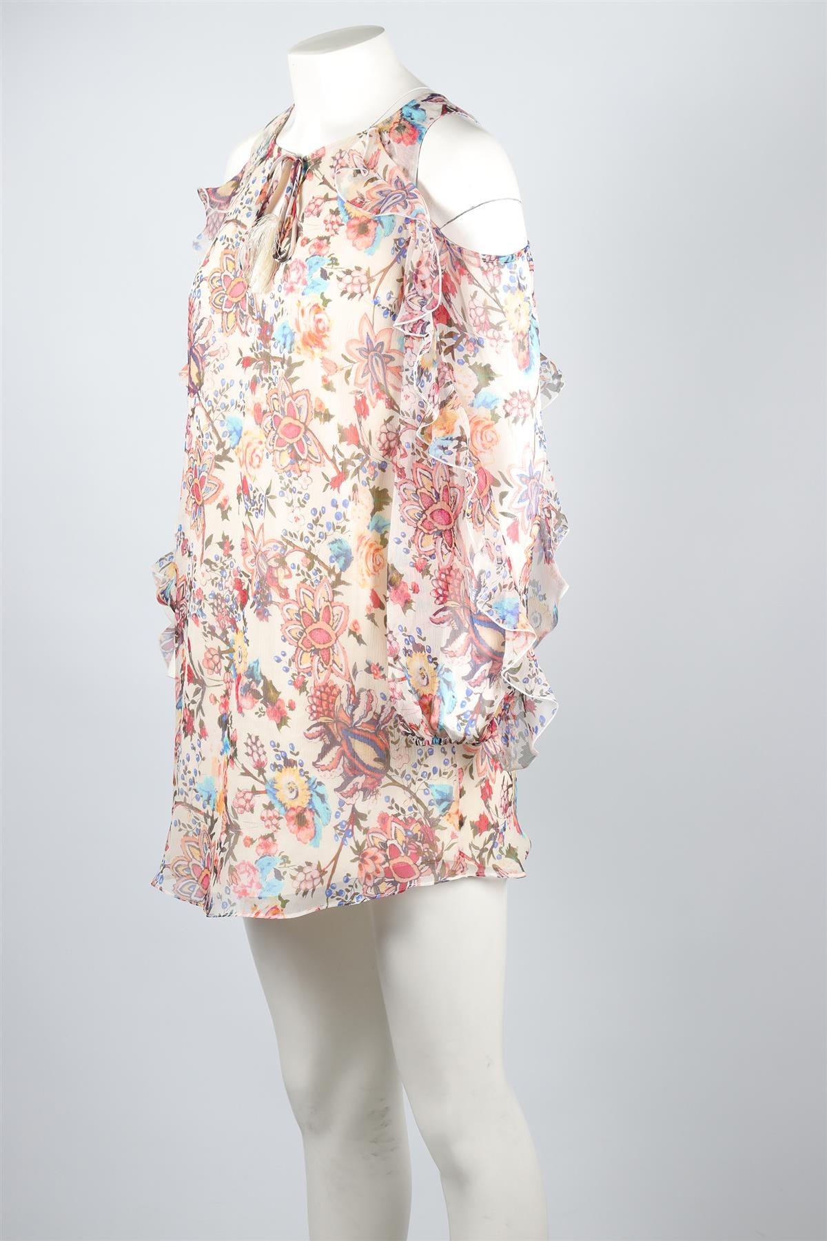 HAUTE HIPPIE MULTI SILK MINI DRESS SMALL