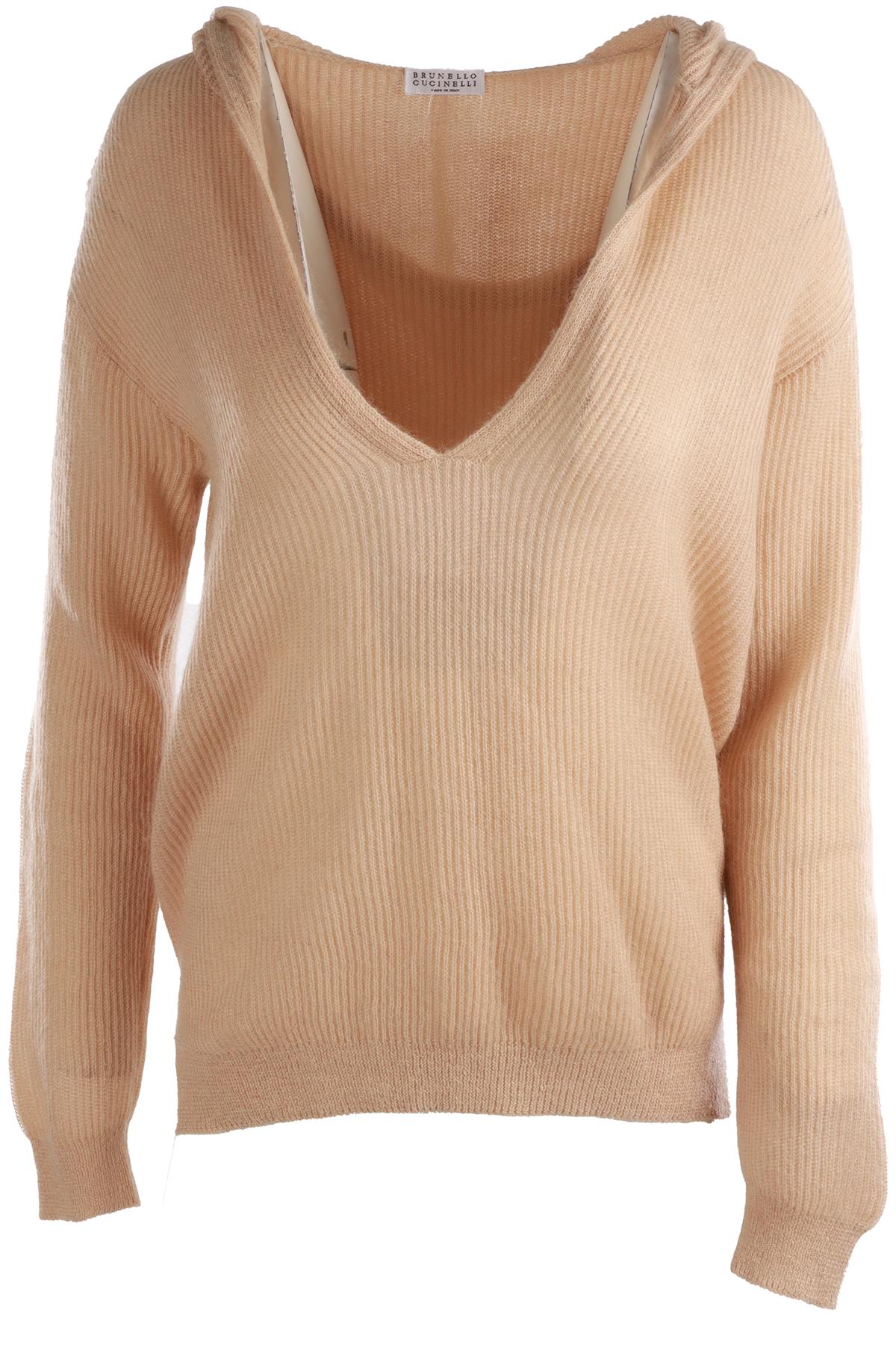 BRUNELLO CUCINELLI BEIGE KNIT SWEATER SMALL