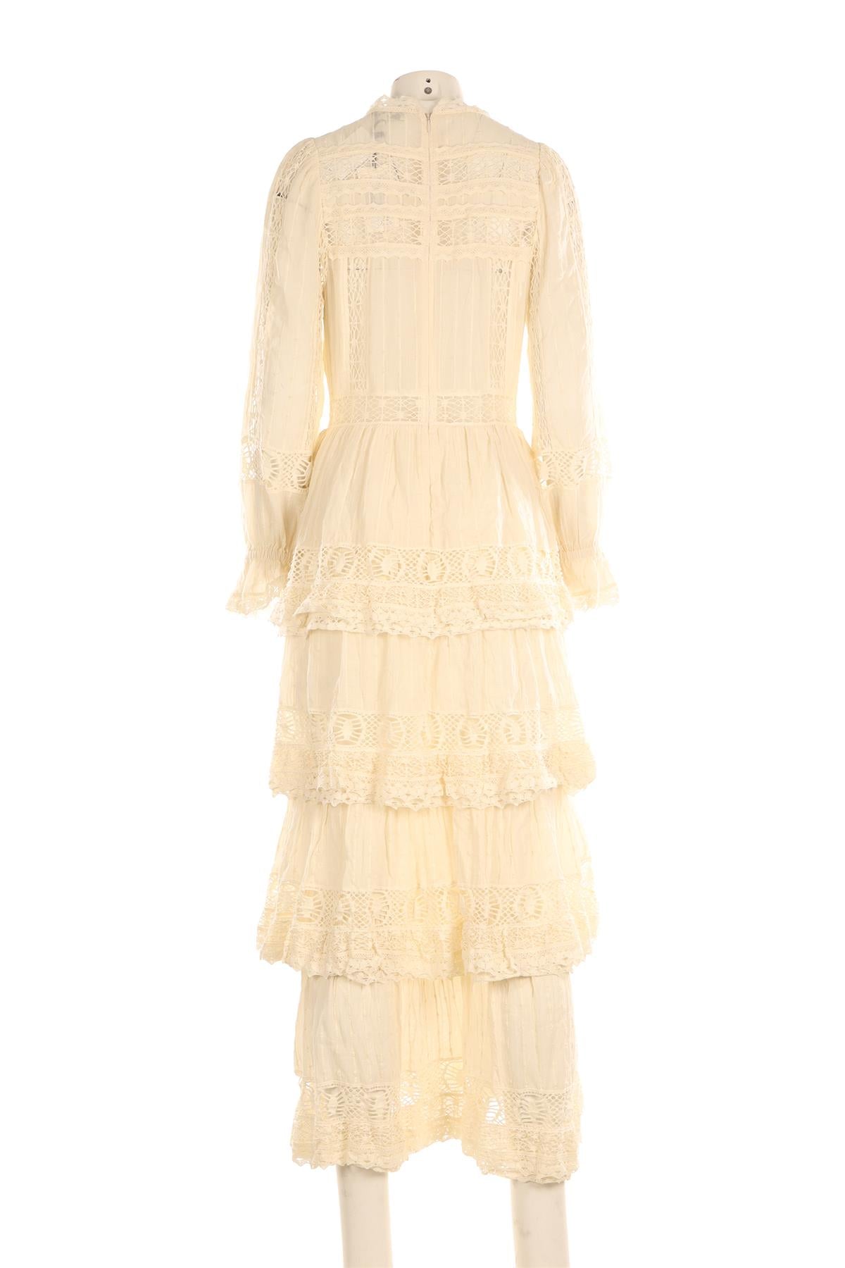 SEA NEW YORK CREAM COTTON MAXI DRESS US 10 UK 14
