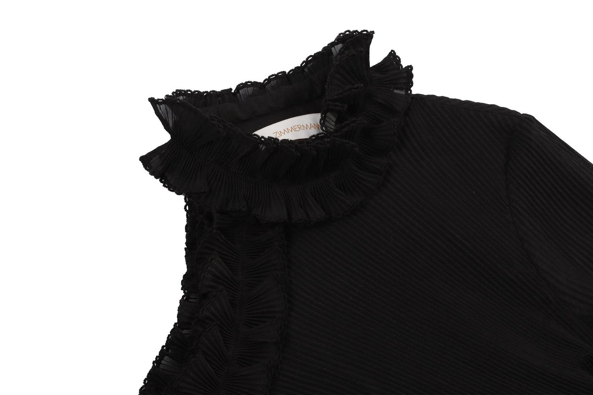 ZIMMERMANN BLACK MESH MINI DRESS 0 UK 8