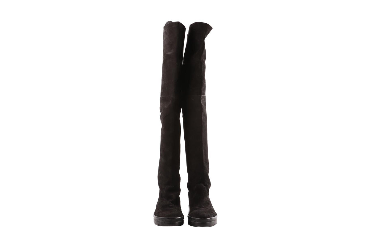 BLACK SUEDE OVER THE KNEE BOOTS