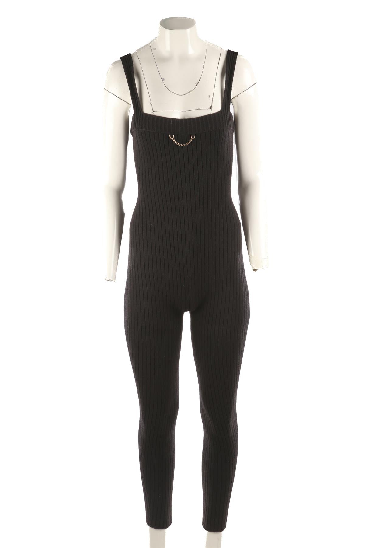LOUIS VUITTON BLACK WOOL JUMPSUIT SMALL