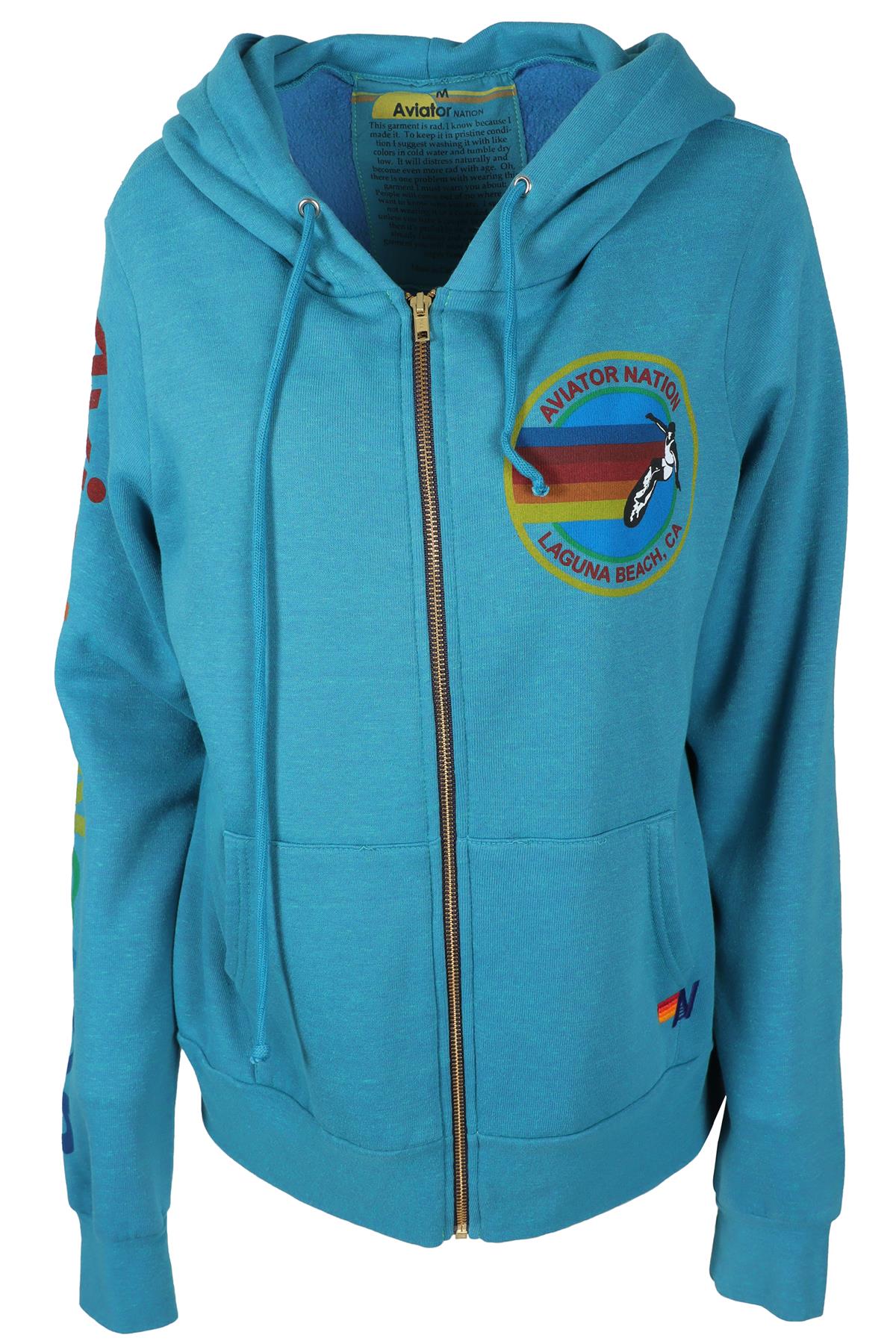 AVIATOR NATION BLUE COTTON HOODIE MEDIUM