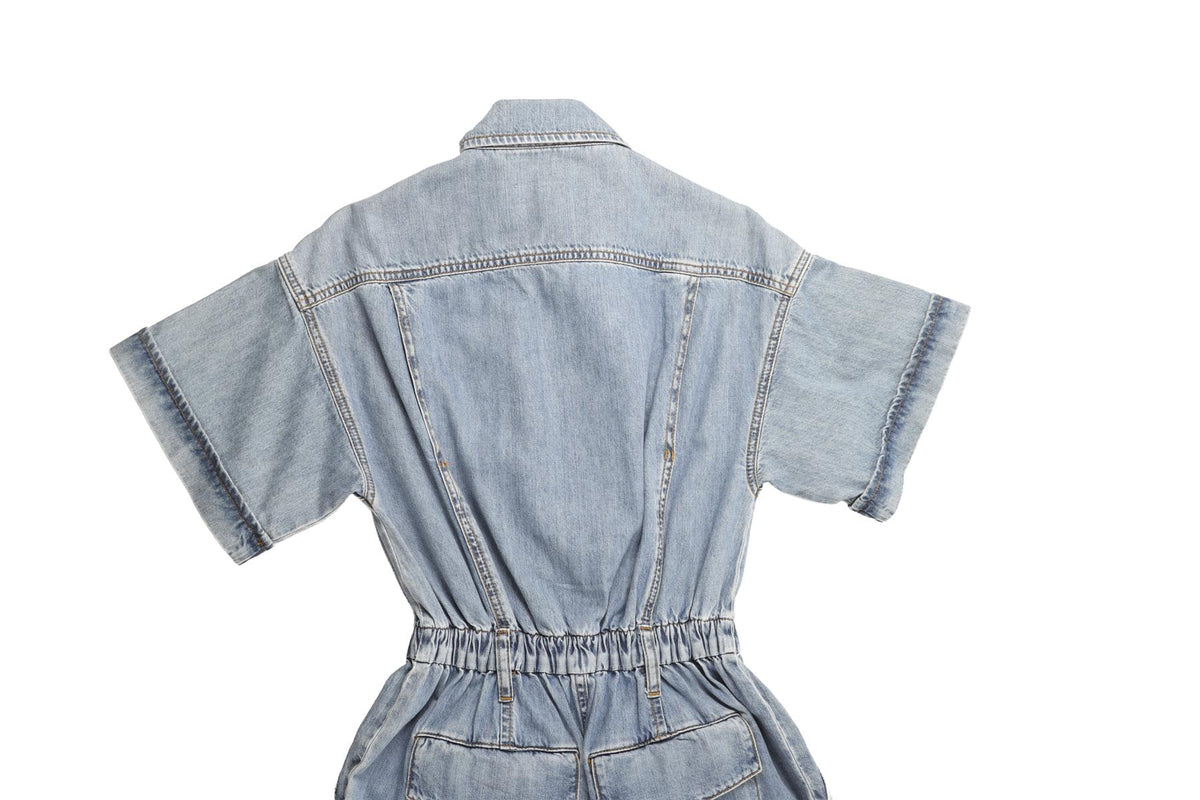 FRAME BLUE DENIM JUMPSUIT XXSMALL
