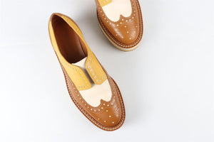 CLERGERIE TAN LEATHER PLATFORM LOAFERS EU 38.5 UK 5.5 US 8.5