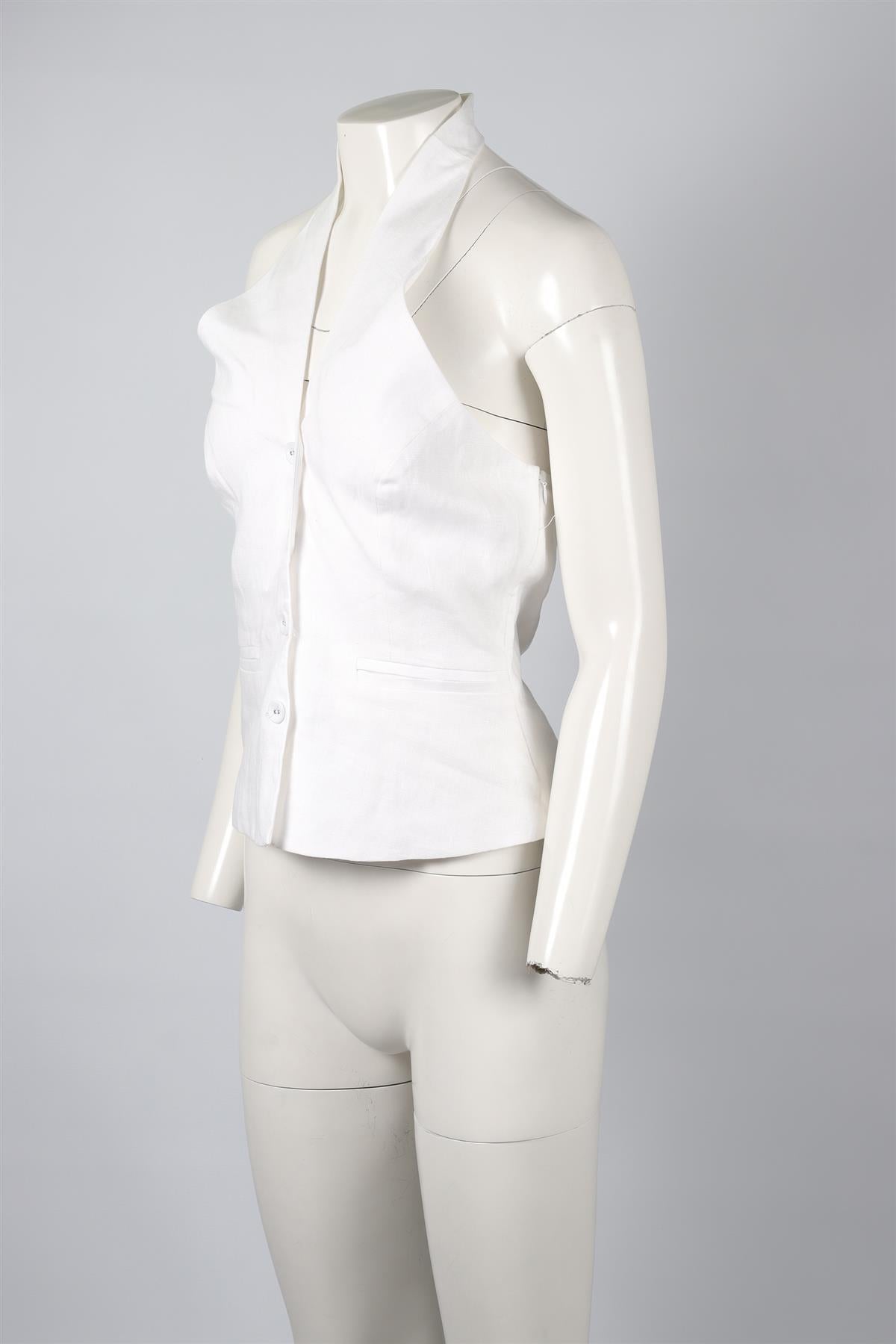 REFORMATION WHITE LINEN TOP US 4 UK 8
