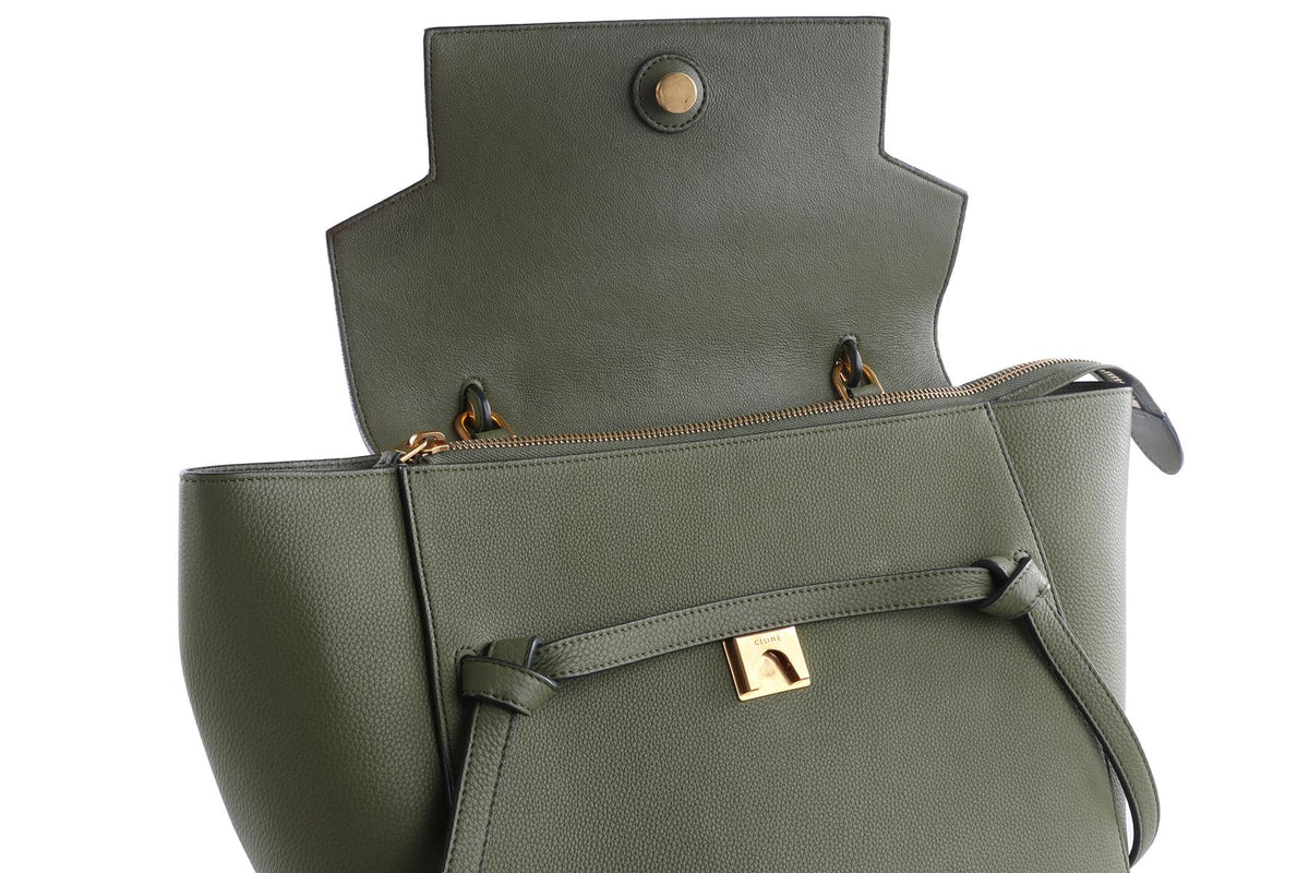 CELINE GREEN MICRO BELT LEATHER TOTE BAG