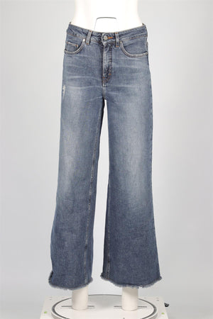 ME+EM BLUE HIGH RISE WIDE LEG JEANS W26 UK 8