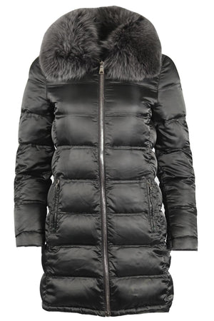 Prada puffer coat with fur collar best sale