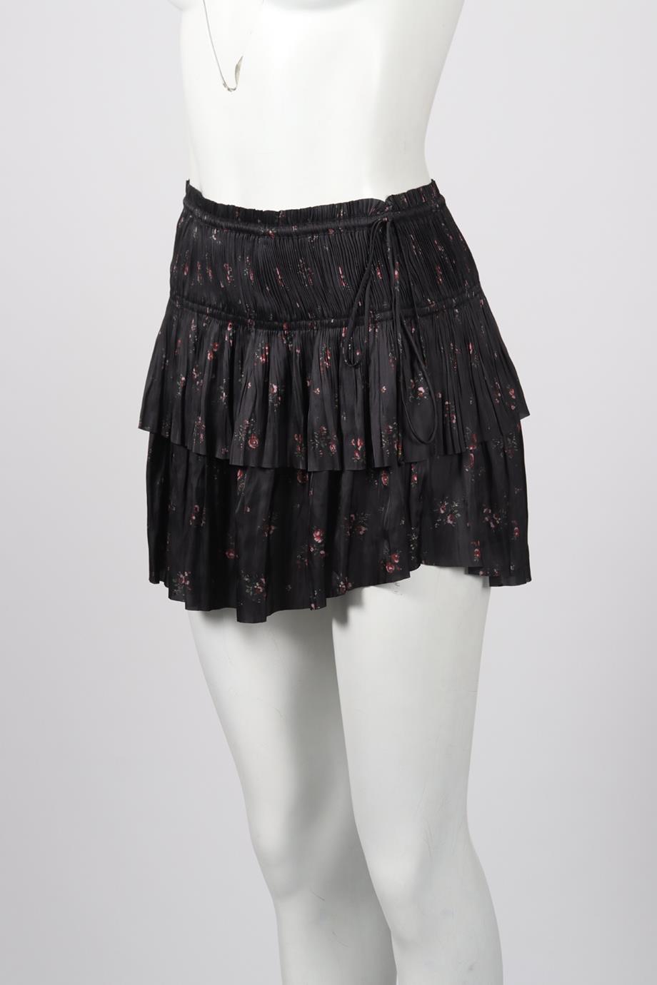 ULLA JOHNSON FLORAL PRINT SATIN MINI SKIRT US 0 UK 4