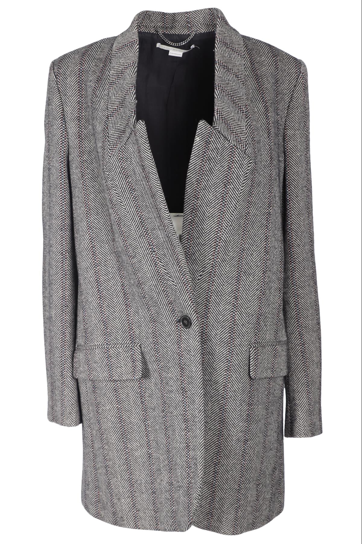 STELLA MCCARTNEY GREY WOOL COAT IT 46 UK 14