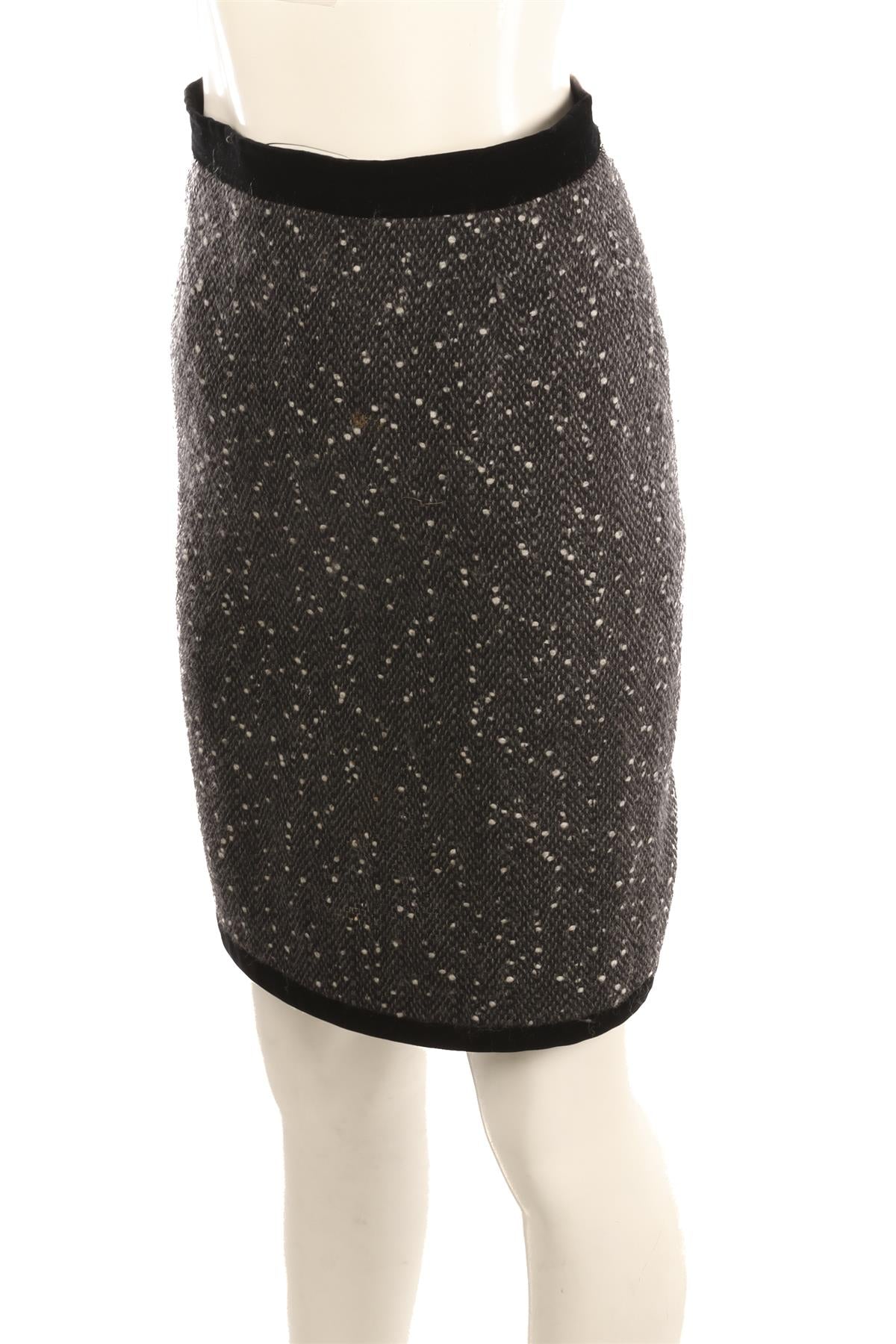 FONTANA COUTURE GREY WOOL MINI SKIRT IT 42 UK 10