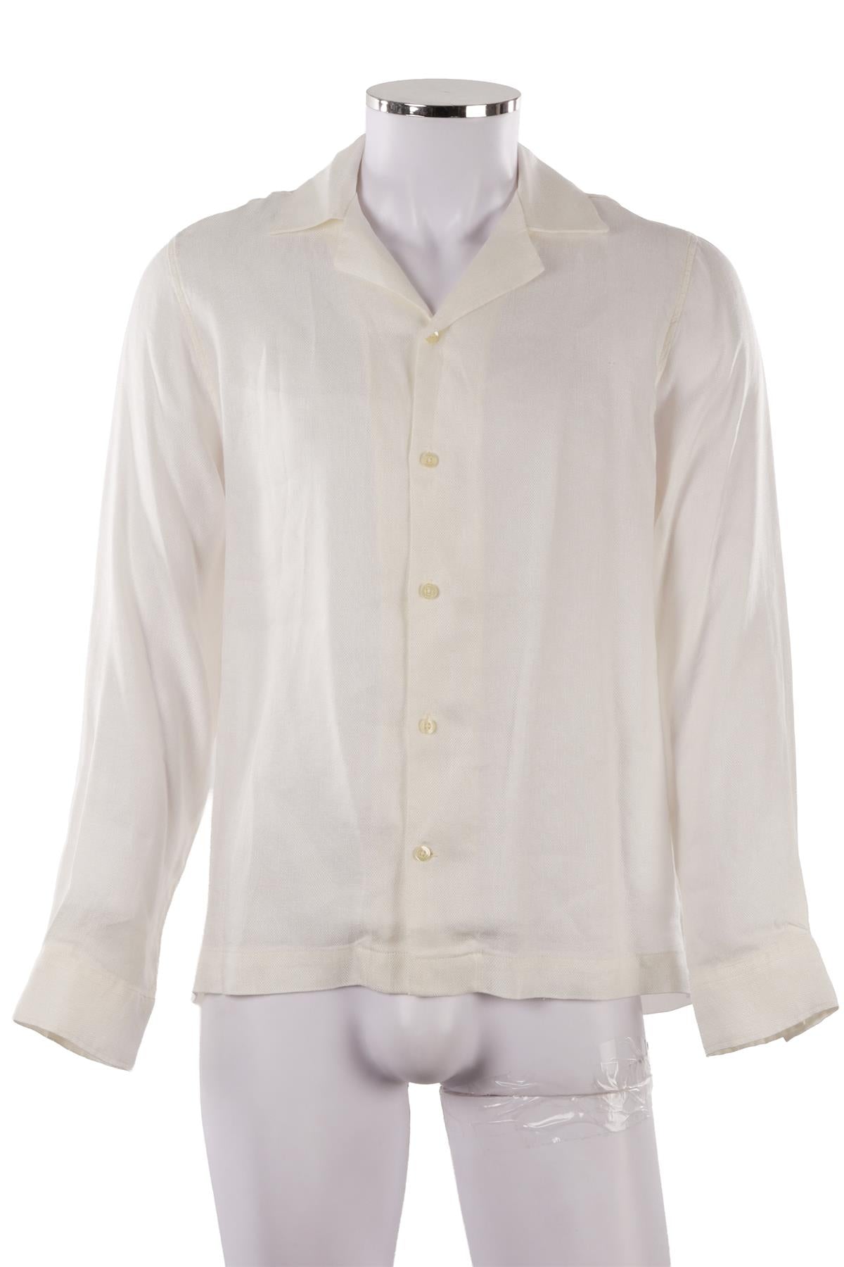 WHITE MEN'S LINEN SHIRT